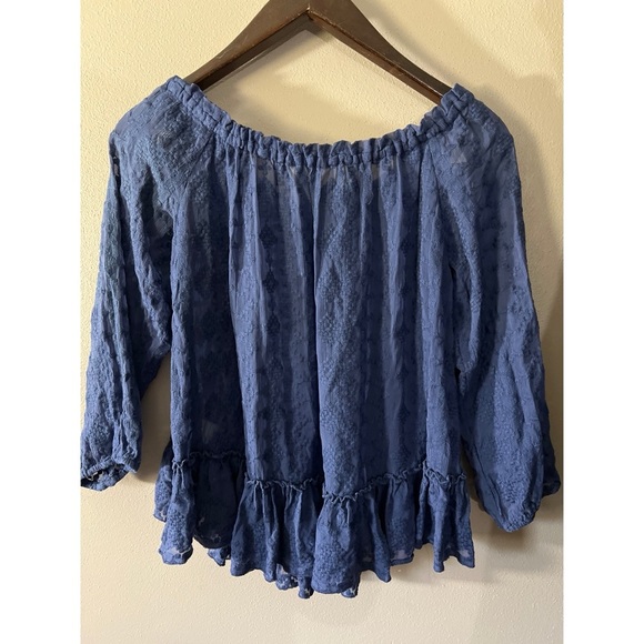 Rebecca Tylor Blue Lace Women's Top - Picture 4 of 4